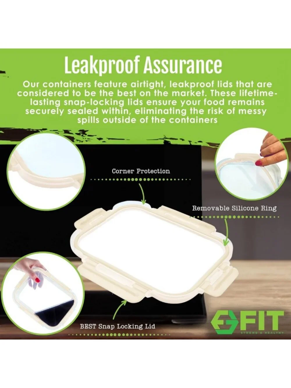 Versatile Glass Meal Prep Containers - 3 Pack Bento Box, Leak-Proof, Oven